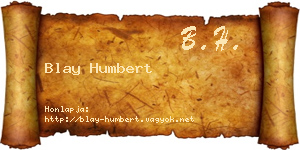 Blay Humbert névjegykártya